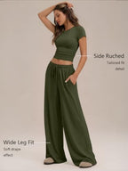 Trendy Queen Women's 2 Piece Matching Summer Lounge Set with Pockets - Image 3
