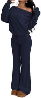 Nimsruc Off The Shoulder 2 Piece Sets For Women Fall Matching Lounge Set by Nimsruc
