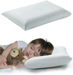 Toddler Pillow, Adjustable Memory Foam Small/Mini Pillow for Toddler 2 Years & Above, for Kids Sleeping, Napping or Traveling, Washable No Zipper Pillowcase, 13” x 18”, Blue by ATTABABY