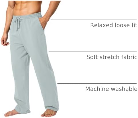 Pudolla Men's Cotton Yoga Sweatpants Athletic Casual Pants with Pockets - Image 4