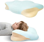 Memory Foam Toddler Pillow, Breathable Cooling Removable Pillowcase, Kids Pillow for Sleeping, Ergonomic Contour Neck Pillow for Back & Side & Stomach Sleeping 12x22 in (Blue) by RESTIRY