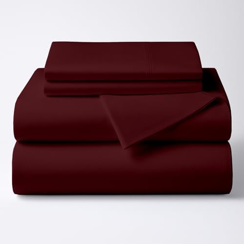 ARlinen RV Bunk Sheet Set, 34x75, 4 Piece Egyptian Cotton, Burgundy by ARlinen