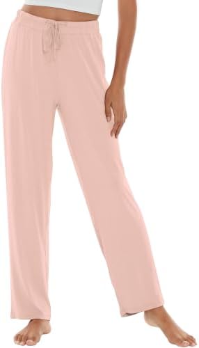 WiWi Pajama Pants for Women Viscose from Bamboo Super Soft Wide Leg Cooling Sweatpants Drawstring Bottoms Sleep Pj Pant S-XXL by WiWi