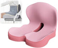 Orthopedic Cushion Seat Cushion,L-Shaped Lumbar Support,Breathable,Design for Office Chair,Car,Wheelchair Ergonomic Non Slip MemoryFoam Seat Skin with Back Support (Pink) by Unknown