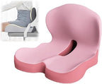 Orthopedic Cushion Seat Cushion,L-Shaped Lumbar Support,Breathable,Design for Office Chair,Car,Wheelchair Ergonomic Non Slip MemoryFoam Seat Skin with Back Support (Pink) by Unknown