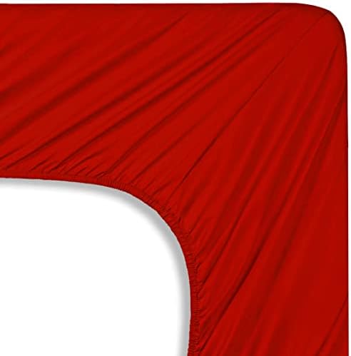Mocassi Twin Sheet Set - Luxury Hotel 1800 Premier Bedding Sheets & Pillowcases - Ultra Soft Breathable & Cooling Bed Sheets - Deep Pocket - Wrinkle Resistant - 4 Piece Set - Twin, Red - Image 5