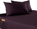 Elegant Comfort 4-Piece Solid Smart Sheet Set-Deep Pocket Fitted Sheet with Side Storage Pockets-Silky Soft 1500 Thread Count Egyptian Quality Microfiber, Wrinkle and Fade Resistant, Queen, Purple by ELEGANTCOMFORT