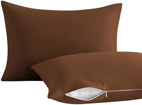 NTBAY Toddler Pillows with Pillowcases Set, 4 Piece 13 x 18, Brown by NTBAY