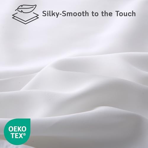 Cooling Pillow Covers for Curved Pillows – 2-Pack 28x20 Pearl White Moon-Shaped Zippered Pillowcases, 100% Rayon Derived from Bamboo, Ultra-Soft, Silky, Breathable, & Wrinkle‑Resistant - Image 7