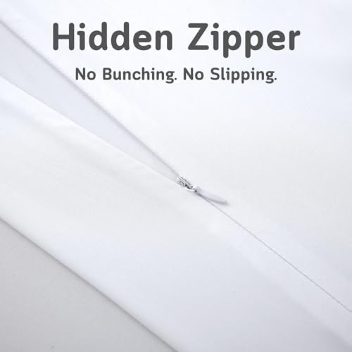 Cooling Pillow Covers for Curved Pillows – 2-Pack 28x20 Pearl White Moon-Shaped Zippered Pillowcases, 100% Rayon Derived from Bamboo, Ultra-Soft, Silky, Breathable, & Wrinkle‑Resistant - Image 6
