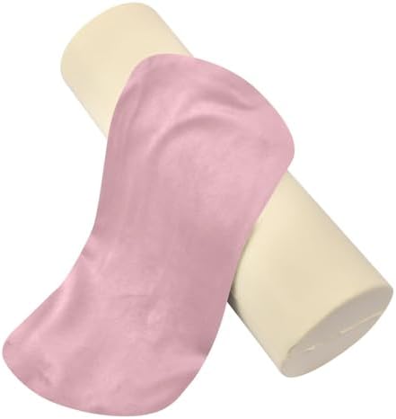 Yuiboo Bed Bolster Pillow Pink Neck Roll Pillows for Bed 5.5" x 17" Under Knee Round Pillow Cylinder Pillow Decorative Lumbar Support Pillow for Couch - Image 2