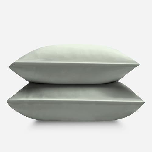 DOZ Pillowcase Set, 100% Viscose derived from Bamboo, Organically Grown, Buttery Soft, Silky, Breathable, Cooling, Oeko-TEX, High GSM, 2-Pack, Envelope Closure (King, Sage) - Image 2