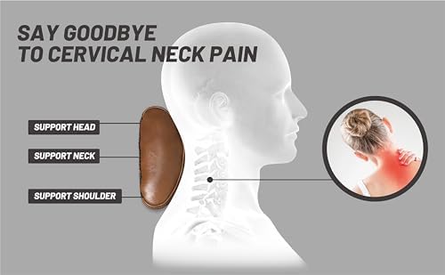 BOWERBIRD Genuine Leather Recliner Head Pillow-Head and Neck Pillow-Headrest Cushion for Neck Pain Relief and Cervical Support - Image 6