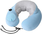 QUQUQ Travel Neck Pillow for Sleeping Inflatable U-Shaped Foldable Office Travel Neck Support Pillow Comfortable(Blue 1) by Unknown