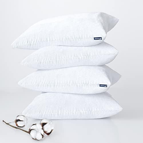 Moonsea Waterproof Zippered Pillow Protector, 4 Pack Cotton Terry Queen Size 20 x 30 Inch Pillow Protector, Pillow Covers Encasement, Pillow Case White by Moonsea