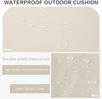 Outdoor Bench Cushion Waterproof with Memory Foam,Patio Bench Cushions for Outdoor/Indoor Furniture Porch Swing Cushion with Handle and Adjustable Strap,Cream Beige,48x18 Inch - Image 3