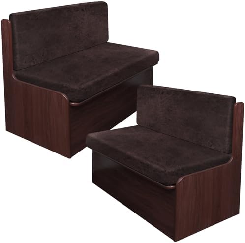molasofa Leather Like RV Dinette Cushion Covers, RV Booth Seat Cover Stretchable Camper Cushion Couch Covers Slipcovers for RV Camper Car Bench (2 Bench Cover & 2 Backrest Cover, Chocolate-06) by Molasofa