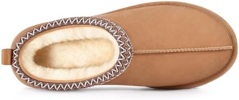 Litfun Women's Genuine Suede Fur Lined Slippers Fuzzy Winter House Shoes - Image 6