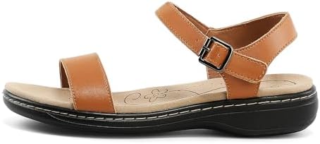 Women's Classic Flat Sandals Leather Open Toes Memory Foam One Band Ankle Strap Adjustable Slip On Shoes - Image 7