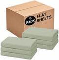 CULVE Bulk King Microfiber Flat Sheets Only, 6 Pack (105x102,Sage Green) by Culve