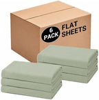 CULVE Bulk King Microfiber Flat Sheets Only, 6 Pack (105x102,Sage Green) by Culve