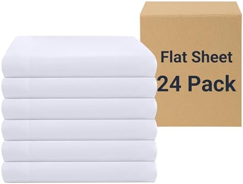 ZPECC Full Flat Sheets Only White 24 Pack, Color-Coded Hem Threads by ZPECC-ABrandThatHasBeenFocusedOnBeddingFor20Years
