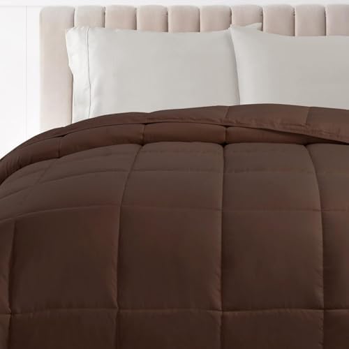 SUPERIOR All Season Down Alternative Comforter, Cal King, Chocolate - Image 5