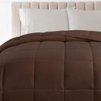 SUPERIOR All Season Reversible Down Alternative Comforter, King, Chocolate - Image 6