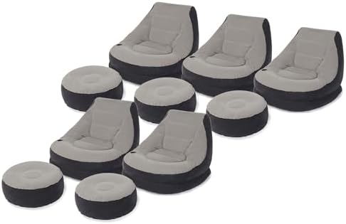 Intex Ultra Lounge Inflatable Chair with Ottoman Foot Rest, 2-Pack by Unknown