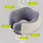 QUQUQ Travel Neck Pillow for Sleeping U-Shaped Pillow Foldable Travel Airplane Nap Neck Support Comfortable(Pink) - Image 2