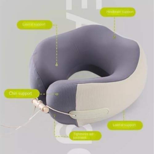 QUQUQ Travel Neck Pillow for Sleeping U-Shaped Pillow Foldable Travel Airplane Nap Neck Support Comfortable(Pink) - Image 2