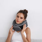 Memory Foam Travel Pillow,360° Support for Your Head,Neck,and Chin,Comfortable for Airlines,car,Office,Shcool and Home use,More Colors for Your Option (Dark Gray) - Image 3