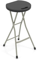 GYMAX Folding Stool, 28in Portable Collapsible Bar Stool with Handle & Steel Frame, 330lbs Sturdy Foldable Lightweight Metal Chair for Outdoor/Indoor Kitchen Home Bar, Assembly Free (Set of 1, 28inch) by GYMAX