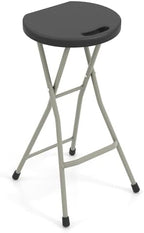 GYMAX Folding Stool, 28in Portable Collapsible Bar Stool with Handle & Steel Frame, 330lbs Sturdy Foldable Lightweight Metal Chair for Outdoor/Indoor Kitchen Home Bar, Assembly Free (Set of 1, 28inch) by GYMAX