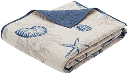Madison Park Oversized Coastal Premium Soft Blue 60x70 Quilted Throw, 1pc by MADISONPARK