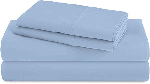 ARlinen 4 PCs Cot Sheets Sets 30" X 80", Egyptian Cotton Fitted Mattress Fits Upto 4"-8" Deep Perfect for Narrow Twin/RV Bunk/Guest Bed Replacement/Camping, Light Blue - Image 5