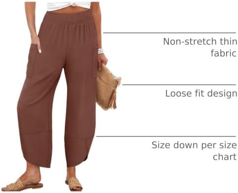 ANRABESS Womens Wide Leg Palazzo Capri Barrel Pants Cropped Trousers - Image 4