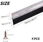 4 Pack 30 Inch Door Bottom Sweep, Aluminum with 1.1 Inch PP Brush - Image 2