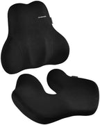 Coverado Memory Foam Car Seat Cushion and Lumbar Support Pillow for Car, Ergonomic Office Chair Cushion for Lower Back Pain Relief, Breathable & Non-Slip for Car, Home, and Office Use, Black - Image 7