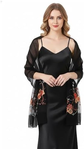 STARWHISPER Women Silk & Wool Long and Large Scarf Shawl Wrap For Evening Dress - Image 2