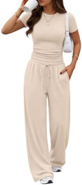 Trendy Queen Women's 2 Piece Matching Summer Lounge Set with Pockets by TrendyQueen