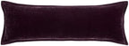 HiEnd Accents Stella Faux Silk Velvet Dark Violet Long Lumbar Pillow by HiEndAccents