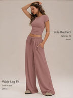 Trendy Queen Women's 2 Piece Matching Summer Lounge Set with Pockets - Image 3