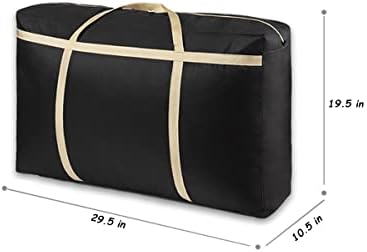 LUXUCURE Large Capacity Storage Bag Folding Luggage Organizer Bag Thickening Oxford Cloth Travel Duffel Bags,Sturdy Moving House Storage Bag (Color : Black, Size : 105L) - Image 2