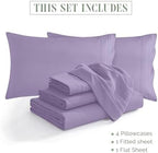 Luxurious Soft 1500 Premier Hotel Quality 6-Piece Bed Sheet Set Premium Hotel Quality Wrinkle and Fade Resistant Bedding Set, All around Elastic Fitted Sheet, Deep Pocket, Cali King, Lavender - Image 4