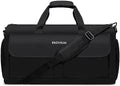 Garment Bags for Travel Large Suit Bag for Men Carry On Garment Bag Convertible Garment Duffle Bag with Shoes Compartment,2 in 1 Hanging Dress Suitcase Suit Travel Bags,Black by ENZOSUM