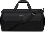 Garment Bags for Travel Large Suit Bag for Men Carry On Garment Bag Convertible Garment Duffle Bag with Shoes Compartment,2 in 1 Hanging Dress Suitcase Suit Travel Bags,Black by ENZOSUM