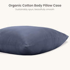 Bioweaves 100% Organic Cotton Body Pillow Cover for Body Pillowcases 300 Thread Count Soft Sateen Weave GOTS Certified with Zipped Closure - 21" x 54", Mineral, Pack of 2 - Image 3