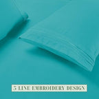Elegant Comfort Luxury Soft 6-Piece 1500 Premium Hotel Quality Bed Sheet Set with Extra Deep Pockets 18-24 Inch, Wrinkle Free, Storage Pockets, Extra Deep Pocket 6PC Sheets, Full, Teal - Image 7