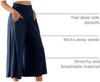 ODODOS Women's Wide Leg Palazzo Lounge Cropped Pants with Pockets Light Weight Comfy Pajama Capri Pants-20/22"/ 24" Inseam - Image 4